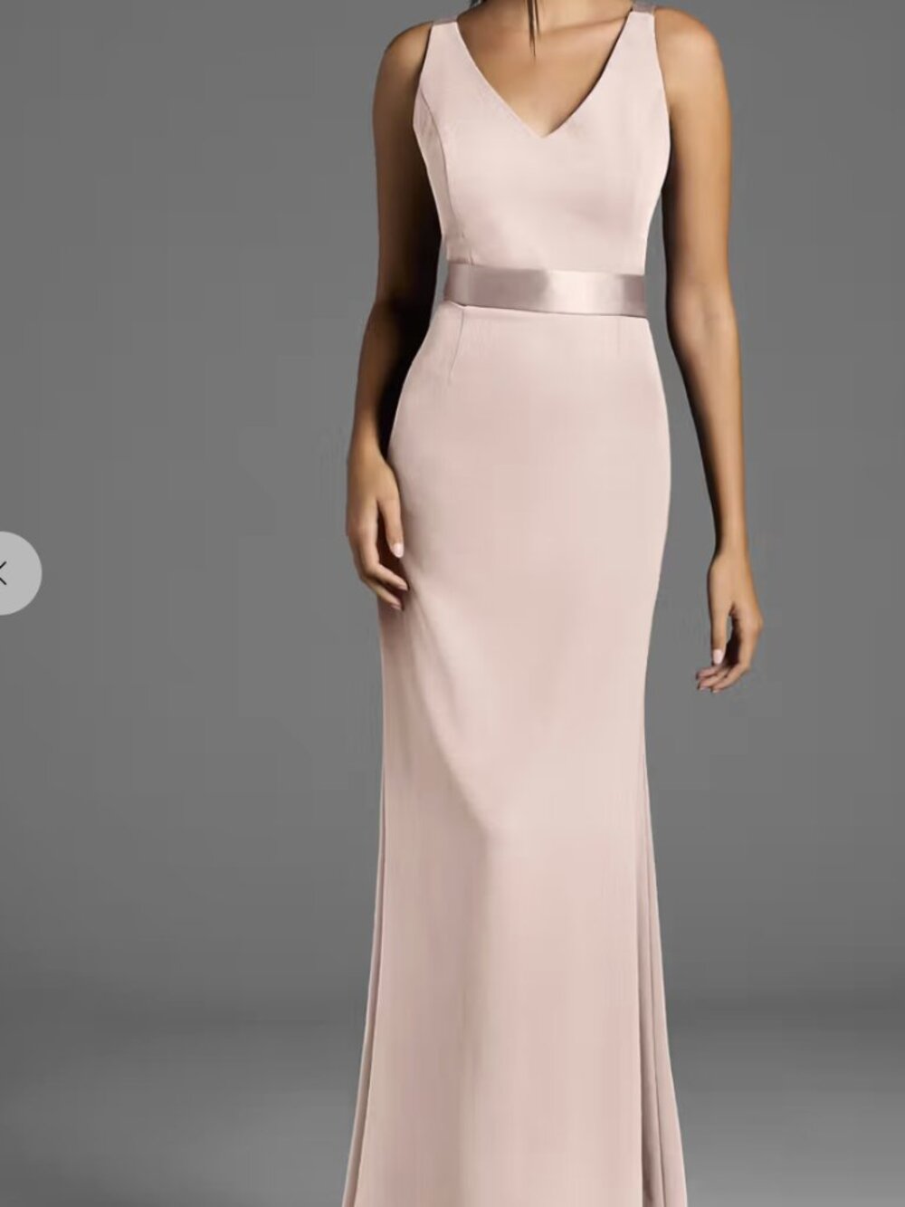 White by Vera Wang V-Neck Crepe Dress- Pink- Size 6